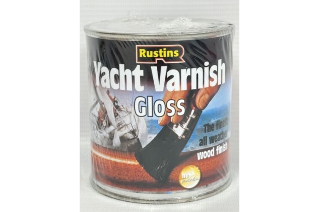 Rustins Yacht Varnish Gloss - Clear, 500ml For All Weather Wood Finish