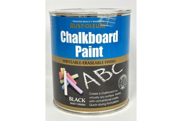 Rust-Oleum Chalkboard Paint Black Matt 750ml Durable Quick-Drying Formulation