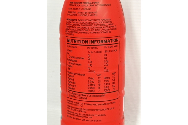 Prime Tropical Punch Flavour 500ml (Pack of 12) Hydration Drink | BBE 31/08/2024