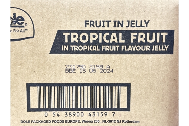 Dole Tropical Fruit in Jelly Fruit Pots 20 x 123g, Assorted Fruits, Healthy Snack, No Added Sugar Fruit Cocktail Bowls, Perfect for Breakfast & Dessert or Adding to Recipes | BEST BEFORE DATE 15/06/2024