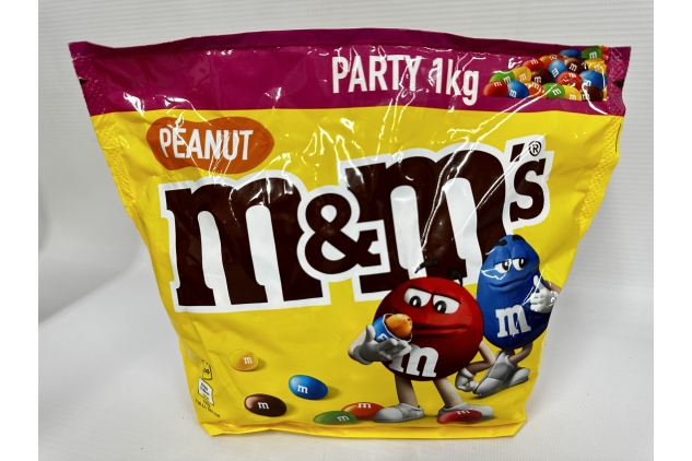 M&M's Peanut Chocolate Party Bulk Bag, Chocolate Gift Sweets, Party Bag Fillers, 1kg | Best Before Date 14/07/2024