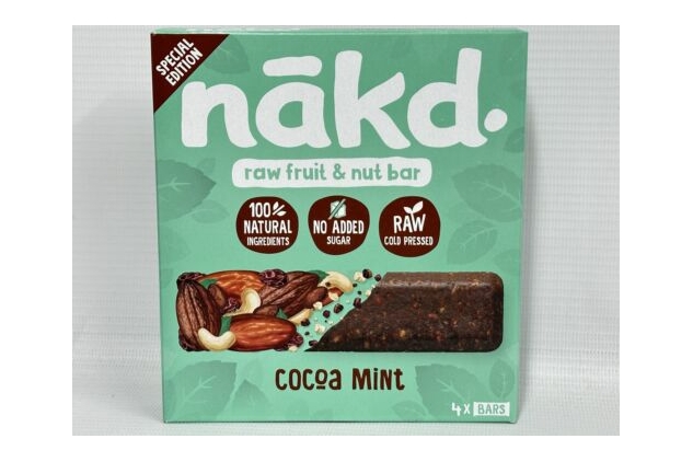 Nakd Cocoa Mint Fruit & Nut Bars Vegan Chocolate Alternative 16 X 35g