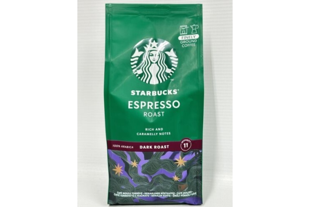 Starbucks Espresso Dark Roast FINELY Ground Coffee 200g Bag (Pack of 6)