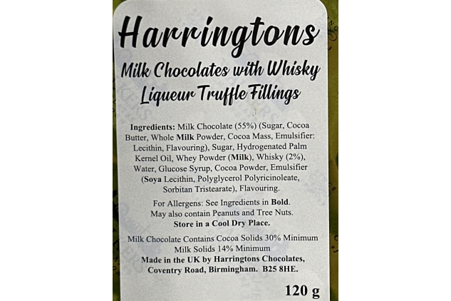 Walkers Milk Chocolate With Whisky Liqueur Truffle Fillings 2 X 120g Packs