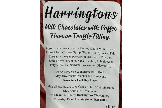 Walkers Milk Chocolates With Coffee Flavour Truffle Fillings 2 X 70g Packs