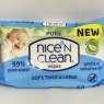 Nice N Clean Pure Baby Wipes Soft Thick & Large 10 X 60 Packs | 99% Water