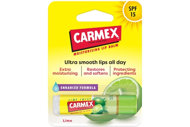 CARMEX Lime Flavour SPF15 Lip Balm Stick 4.25g Restores and protects,healthy hydrated lips all day