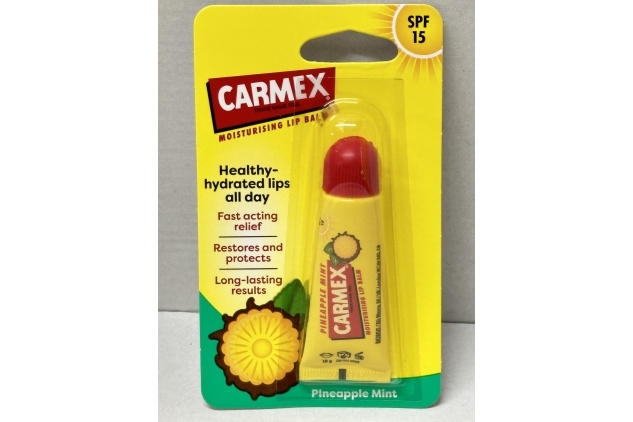 Carmex SPF15 Pineapple Mint Moisturising Lip Balm 10g | Tingle Free