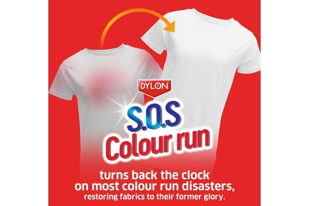 Dylon S.O.S Color Run Dye 75 ml - 1 Application (Pack of 1) Infuse Fabrics with Vibrancy Using Dye, Rejuvenate and Refresh Textiles Fabric effortlessly