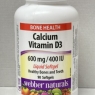 Webber Naturals Calcium Vitamin D3 | 90 Softgels 600mg/400IU Healthy Bones Teeth