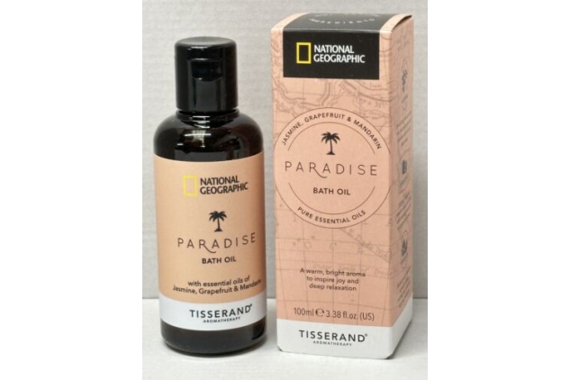 2 X Tisserand National Geographic Paradise Bath Oil 100ml Jasmine Grapefruit