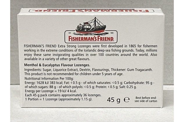 Fisherman’s Friend Original | Menthol & Eucalyptus Flavour Lozenges 45g (Pack Of 1)