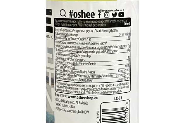 Oshee Isotonic Lemon Flavour Drink 750ml (Pack of 6) – Addition of Vitamin B3, B6, B7 – Hydration and Recovery – Vitamin Drinks – Sport and Physical Activity - Multipack | BEST BEFORE DATE 10/05/2024