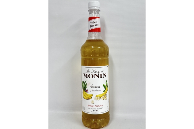 MONIN Premium Yellow Banana Syrup 1L for Cocktails and Mocktails. Vegan-Friendly, Allergen-Free, 100% Natural Flavours and Colourings. Pair with Caramel for Banoffee Syrup | Best Before Date 31/07/2024