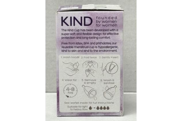 Kind Organic Menstrual Cup Size 2 Hypoallergenic Comfortable & Reuseable Soft