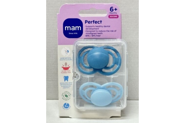 MAM Perfect Soothers 6+ Months (Pack of 2), Thinner and Softer Baby Soothers