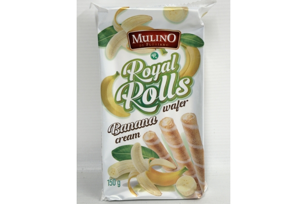 Mulino Royal Rolls Wafer Banana Cream Flavour 150g