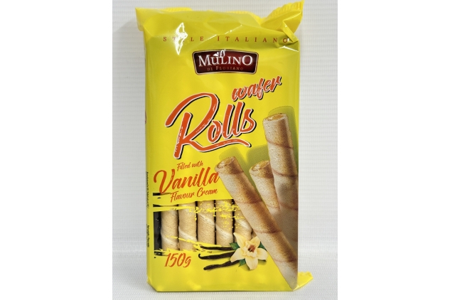 Mulino Royal Rolls Wafer Filled With Vanilla Flavour Cream 150g