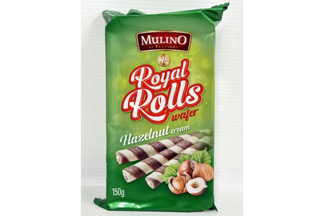 Mulino Royal Rolls Wafer Filled With Hazelnut Flavour Cream 150g