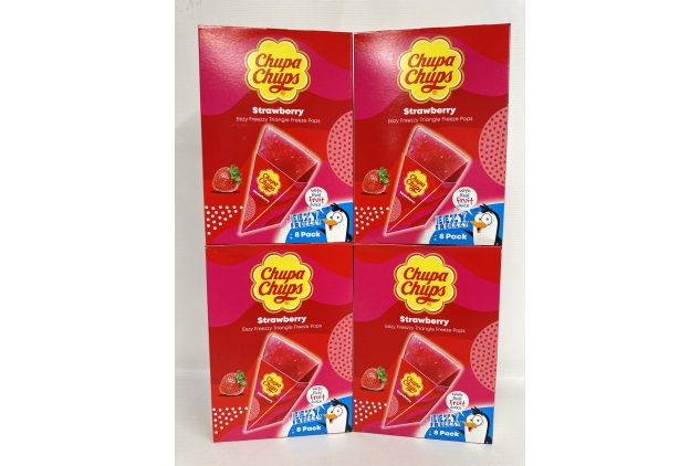 Chupa Chups Strawberry Eezy Freezzy Triangle Freeze Pops 4 X 8 Pack