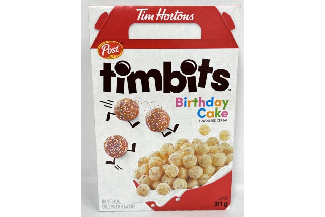 Tim Hortons Timbits Birthday Cake Flavoured Cereal 2 X 311g | BBE 28/08/2024