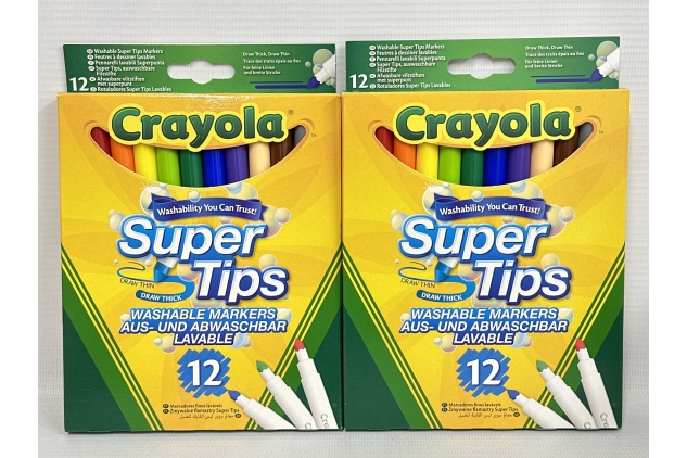 CRAYOLA SuperTips Washable Markers - Assorted Colours (Pack of 24)