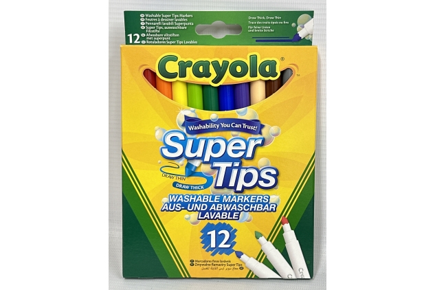 CRAYOLA SuperTips Washable Markers - Assorted Colours (Pack of 24)