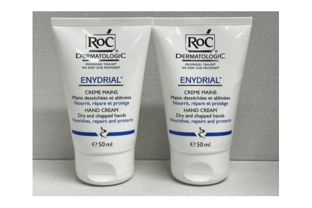 Roc Dermatologic Enydrial Hand Cream 2 X 50ml Travel Size For Dry Chapped Hands