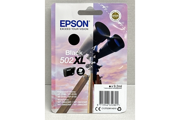 Epson 502XL Black Binoculars, High Yield Genuine Ink Cartridge