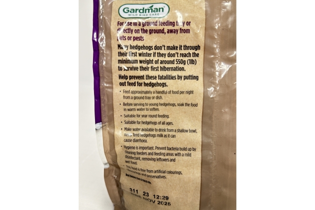 Hedgehog Food 650g Bag Balanced Nutritious Biscuit Bites | Gardman