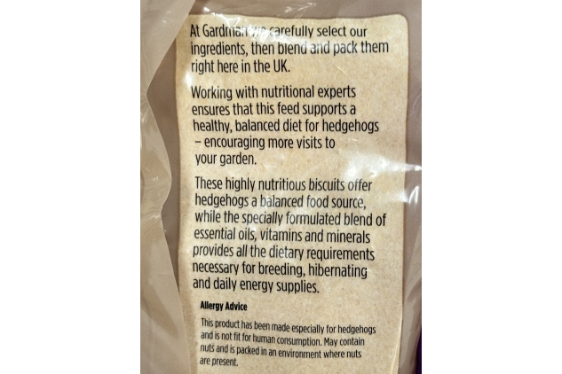 Hedgehog Food 650g Bag Balanced Nutritious Biscuit Bites | Gardman