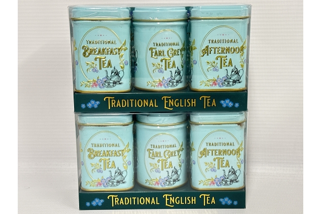 English Teas Vintage Victorian Tea Tins with loose-leaf tea (Pack of 2)