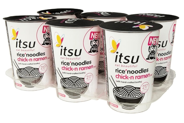 Itsu Chick-n Ramen Flavour Rice Noodles | Instant Rice Noodles Multipack Cup | (Pack of 5) Best Before Date 26/05/2024