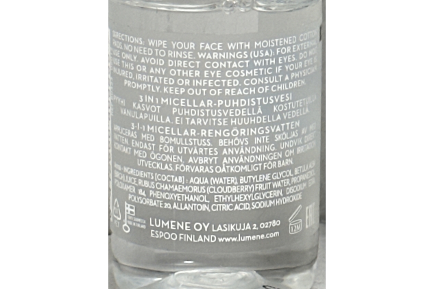 2 X Lumene Lahde Nordic Hydra Pure Arctic Miracle 3-In-1 Micellar Cleansing Water