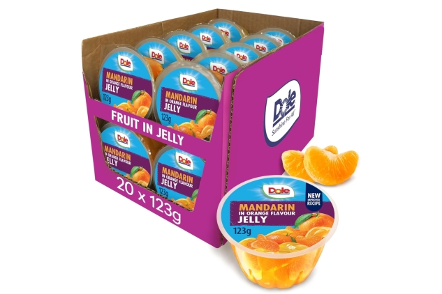 Dole Mandarins in Orange Jelly Fruit Pots 20 x 123g, Healthy Snack Made with Fresh Fruit, No Added Sugar | BEST BEFORE DATE 15/08/2024