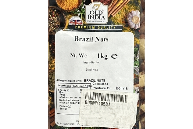 Old India Brazil Nuts 1kg Bag | Best Before Date 27/06/2024