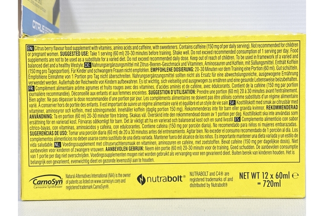 C4 Original Pre Workout Shot | Citrus Berry Flavour Energy Shots, 12 x 60ml Bottles | Sugar Free Energy Drink with 150g Caffeine, Beta Alanine, L Arginine, Vitamin B6, Vitamin B12, Amino Acids