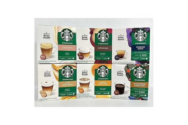 STARBUCKS Mixed Cup Variety Pack NESCAFE Dolce Gusto 6 X 12 Coffee Pods | 72 Capsules | Latte Macchiato | Cappuccino | Caffe Latte | Caramel Macchiato | House Blend Americano | Espresso Roast