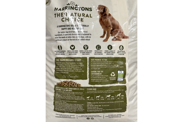 Harringtons Complete Senior Dry Dog Food Chicken & Rice 15kg