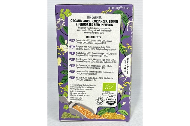 Heath & Heather Organic After Dinner Seed Supreme Teabags (6 Packs of 20, Total 120) Individually Wrapped Caffeine-Free Herbal Tea Infusions