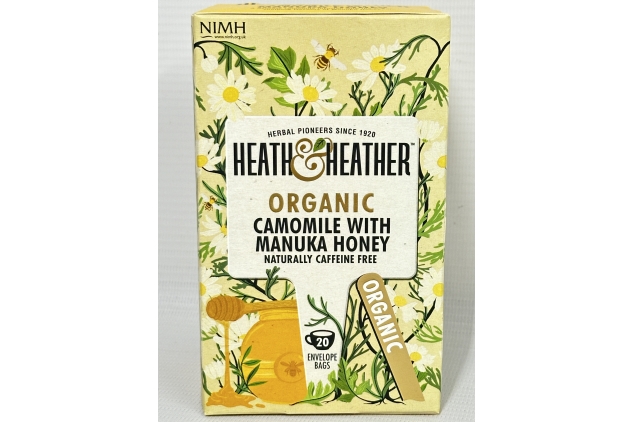 Heath & Heather Organic Camomile & Manuka Teabags | Individually Wrapped Caffeine-Free Herbal Tea Infusions | 6 Packs of 20, Total 120 Tea Bags | Best Before Date 31/08/2024