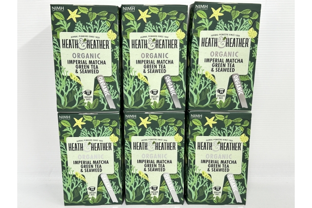 Heath & Heather Organic Imperial Matcha Green Tea & Seaweed Teabags | Individually Wrapped Caffeine-Free Herbal Tea Infusion | 6 Pack of 20, Total 120 Tea Bags