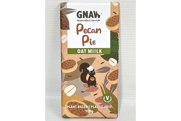 Gnaw Vegan Oat Milk Pecan Pie Chocolate Bar 100G (Pack Of 12) BBE 31/07/2024