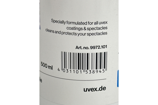 Uvex 9972.101 Replacement Lens Cleaning Fluid Bottle 500ml