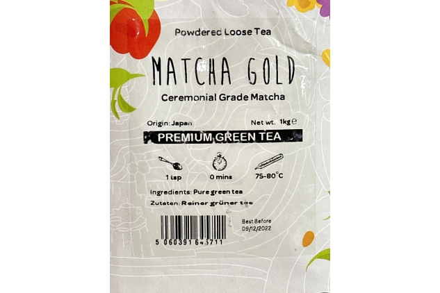 BEST BEFORE DATE 09/12/2022 | Matcha Gold | Powdered Loose Tea | Ceremonial Grade Matcha 1kg Bag | BEST BEFORE DATE 09/12/2022