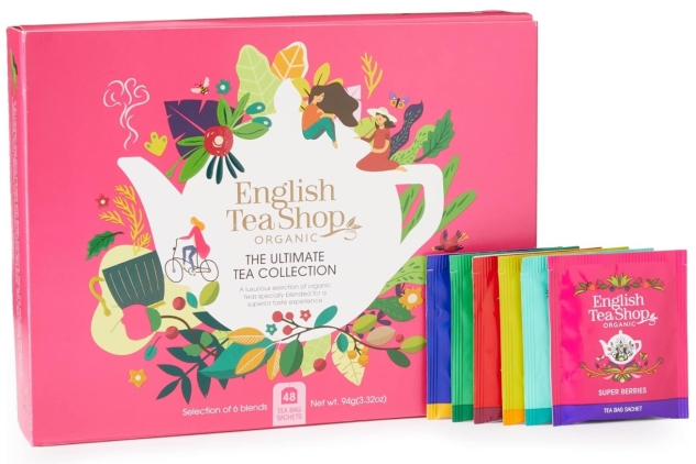 English Tea Shop, The Ultimate Organic Tea Collection Gift Pack, 48 Tea Bags, 6 Tea Flavours | BEST BEFORE DATE 14/03/2023