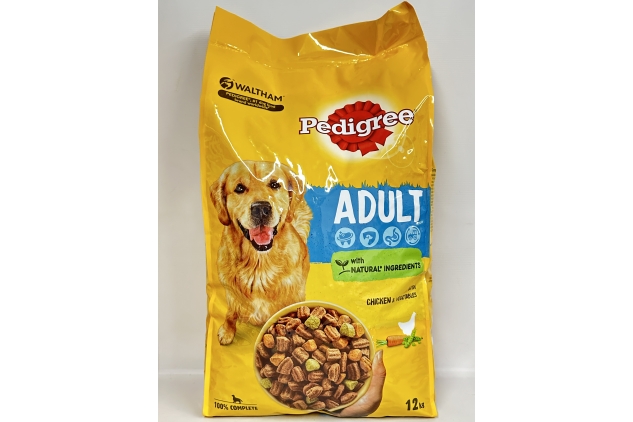 Pedigree Complete Dry Pet Food For Adult Dogs Chicken & Vegetables 2 X 12kg Bag