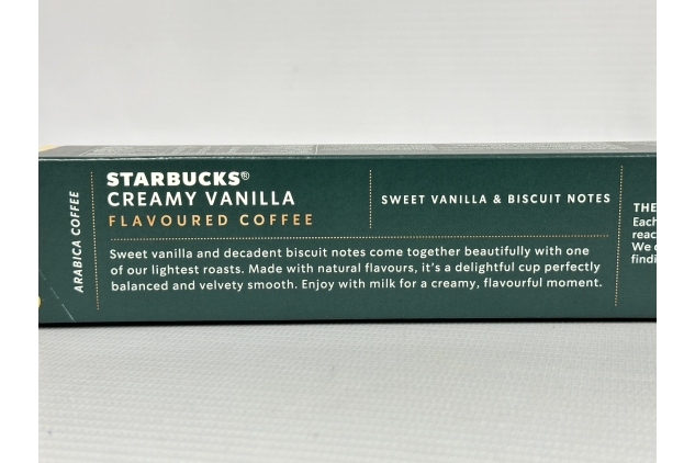 STARBUCKS Creamy Vanilla Flavoured Coffee by Nespresso, Blonde Roast, Coffee Capsules 8 x 10 (80 Capsules)