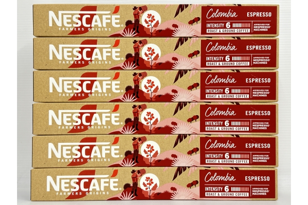 Nescafe Nespresso Original Coffee Pods | Colombia Espresso | Intensity 6 | 6 X 10 Pack | 60 Capsules