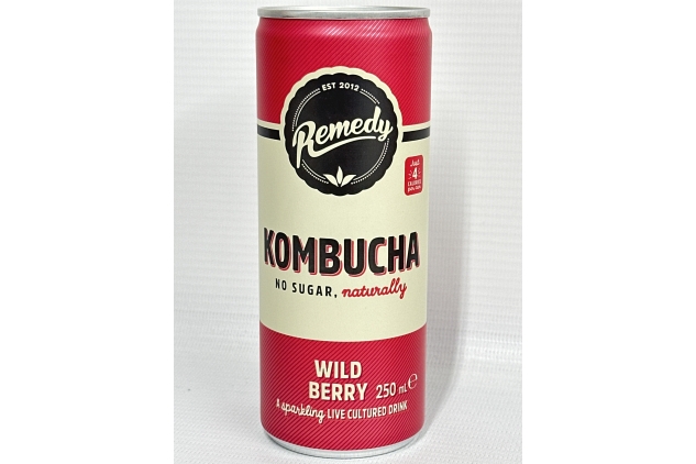 Remedy Kombucha Tea - Wild Berry - Sparkling Live Cultured Drink - Naturally Sugar Free Soft Drink - Probiotic Drink for Gut Health - 12 x 250ml